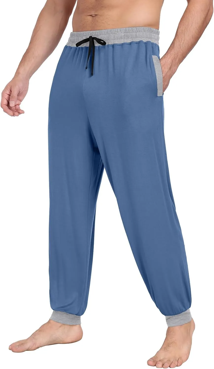 PrinStory Mens Modal Pajama Pants Cozy Lightweight Pjs Bottoms Knit Sleep Pajama Lounge Pant