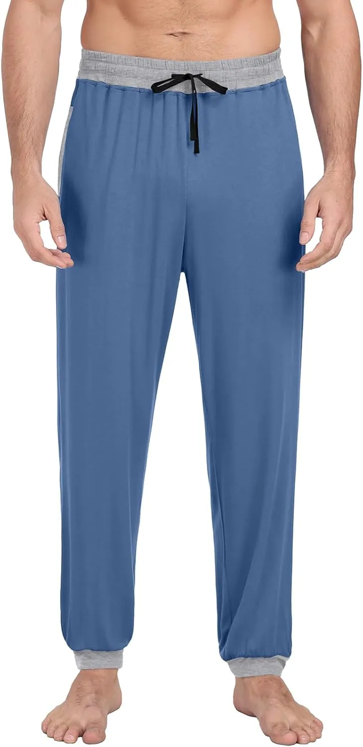 PrinStory Mens Modal Pajama Pants Cozy Lightweight Pjs Bottoms Knit Sleep Pajama Lounge Pant