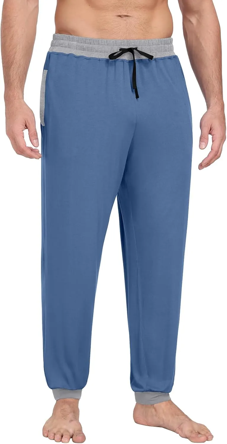 PrinStory Mens Modal Pajama Pants Cozy Lightweight Pjs Bottoms Knit Sleep Pajama Lounge Pant