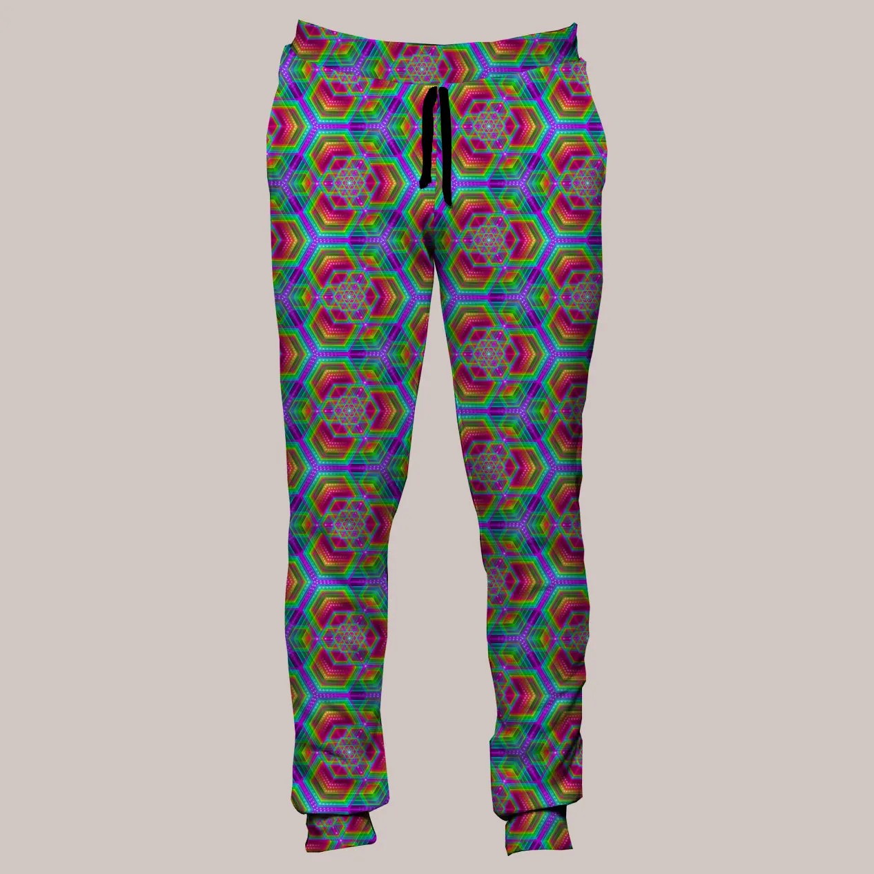 Psychedelic Joggers (UV/RGB, Eco-Friendly, Unisex, Fleece-Lined) | HEXAFUN