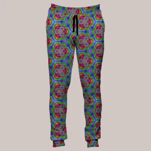 Psychedelic Joggers (UV/RGB, Eco-Friendly, Unisex, Fleece-Lined) | HEXAFUN