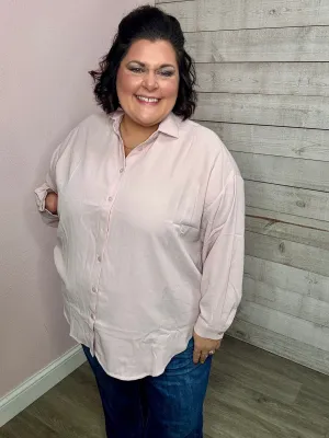 "Think On It" Blush Button Down Top *FINAL SALE*