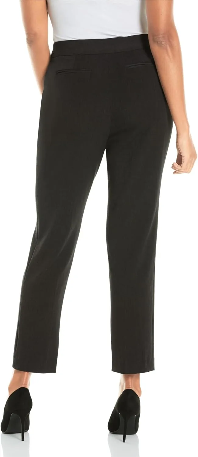Rafaella Women's Curvy Fit Gabardine Slim Leg Pant