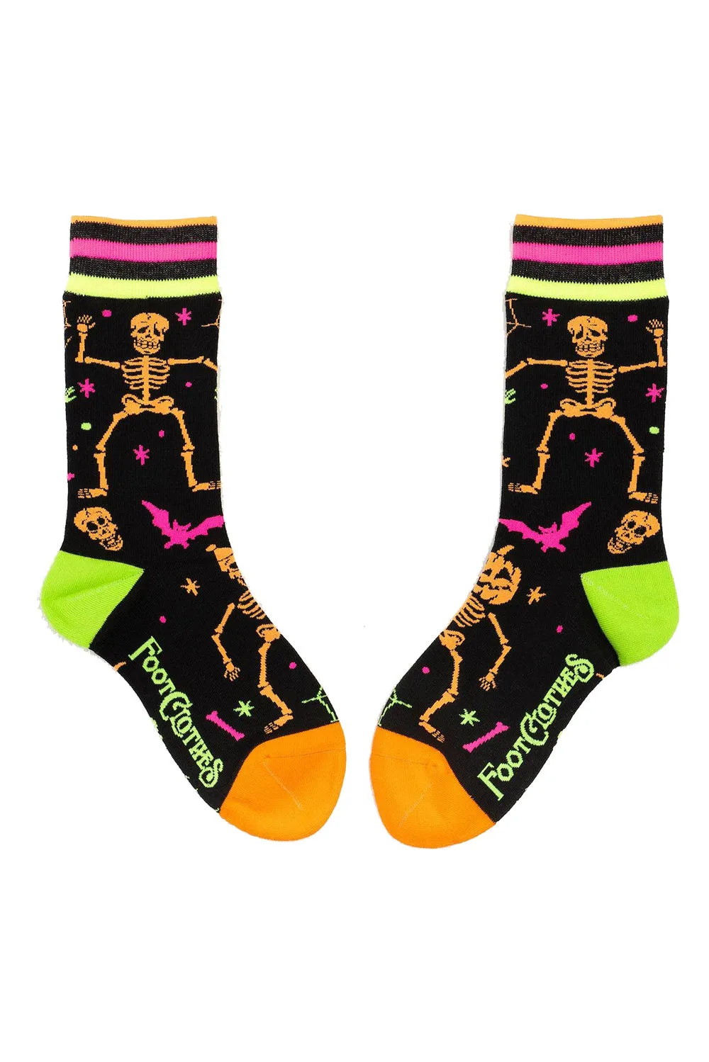 Rave Skeletons Crew Socks [UV Reactive]