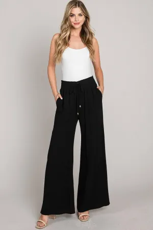 RESORT READY LINEN Smocked waist Vacation Palazzo Pants