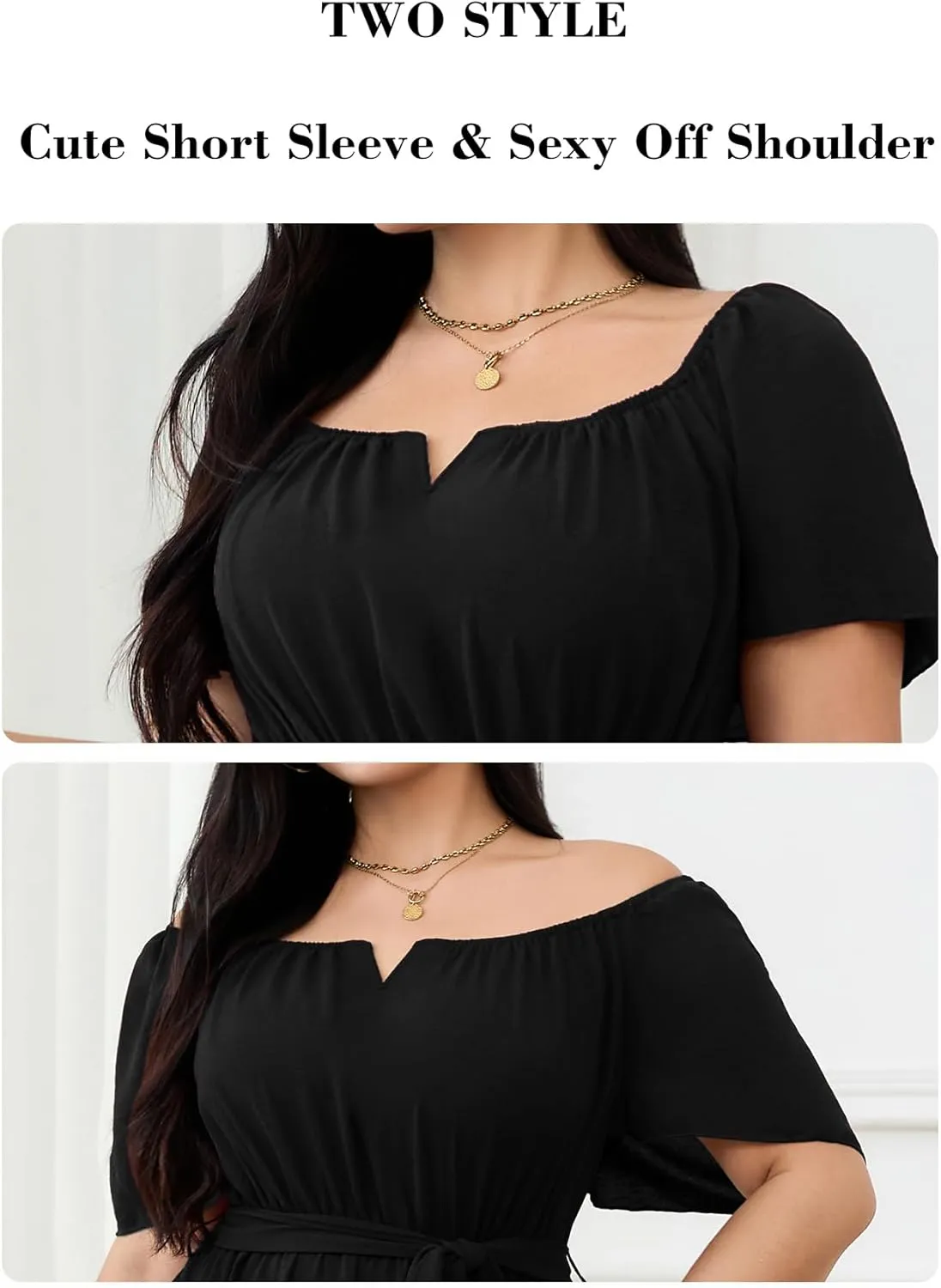 RWJ Plus Size Women Formal Dress V Neck Short Sleeve Mini Wedding Cocktail Party Dresses with Belt