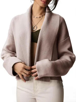 Saodimallsu Womens Cropped Cardigan Open Front Shawl 2024 Fall Trendy Long Sleeve Sweater Jacket