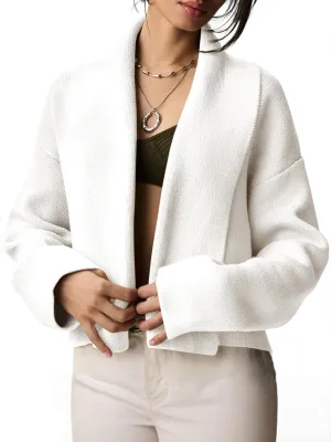 Saodimallsu Womens Cropped Cardigan Open Front Shawl 2024 Fall Trendy Long Sleeve Sweater Jacket