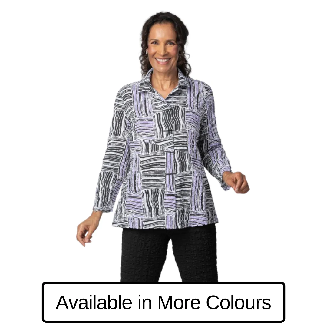 Shirt 3/4 Square Print SALE 50% OFF