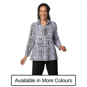 Shirt 3/4 Square Print SALE 50% OFF