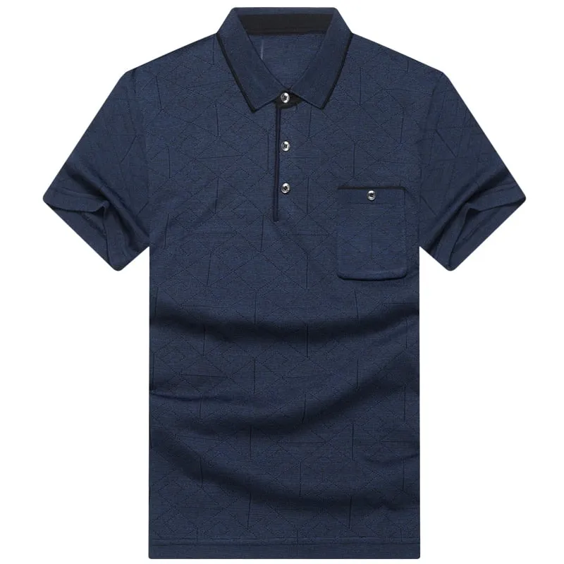 Short Sleeve Cotton Gray Polo Shirt for Men