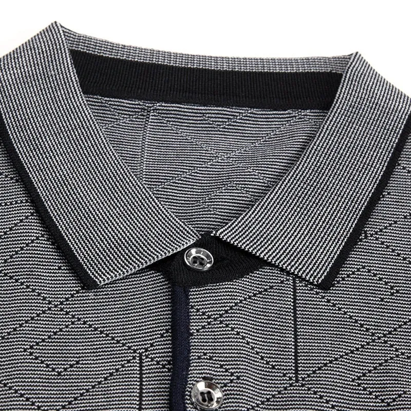 Short Sleeve Cotton Gray Polo Shirt for Men