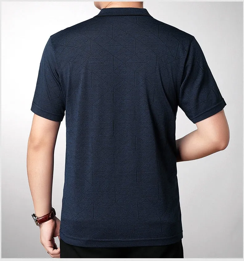 Short Sleeve Cotton Gray Polo Shirt for Men