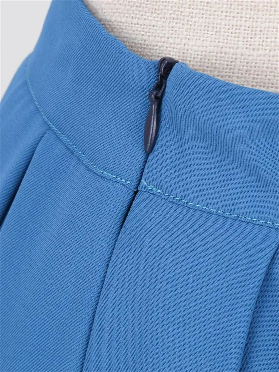 Skirts for Women Solid 50S 60S Vintage Pleated High Waist Elegant Swing Midi Skirt
