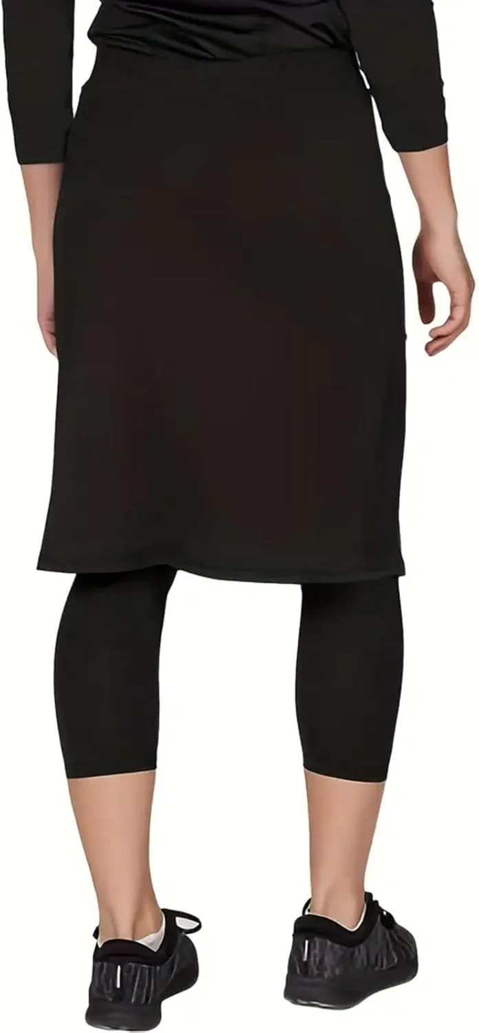 Skirts with Leggings Knee Length Cycling Tennis Golf Athletic Skorts for Women High Waisted Midi Skirts Fall