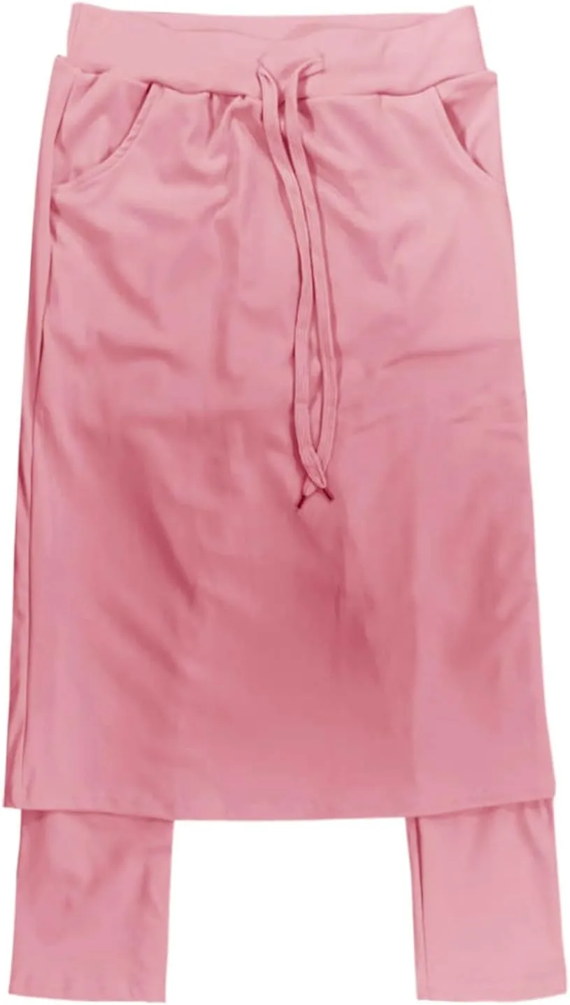 Skirts with Leggings Knee Length Cycling Tennis Golf Athletic Skorts for Women High Waisted Midi Skirts Fall