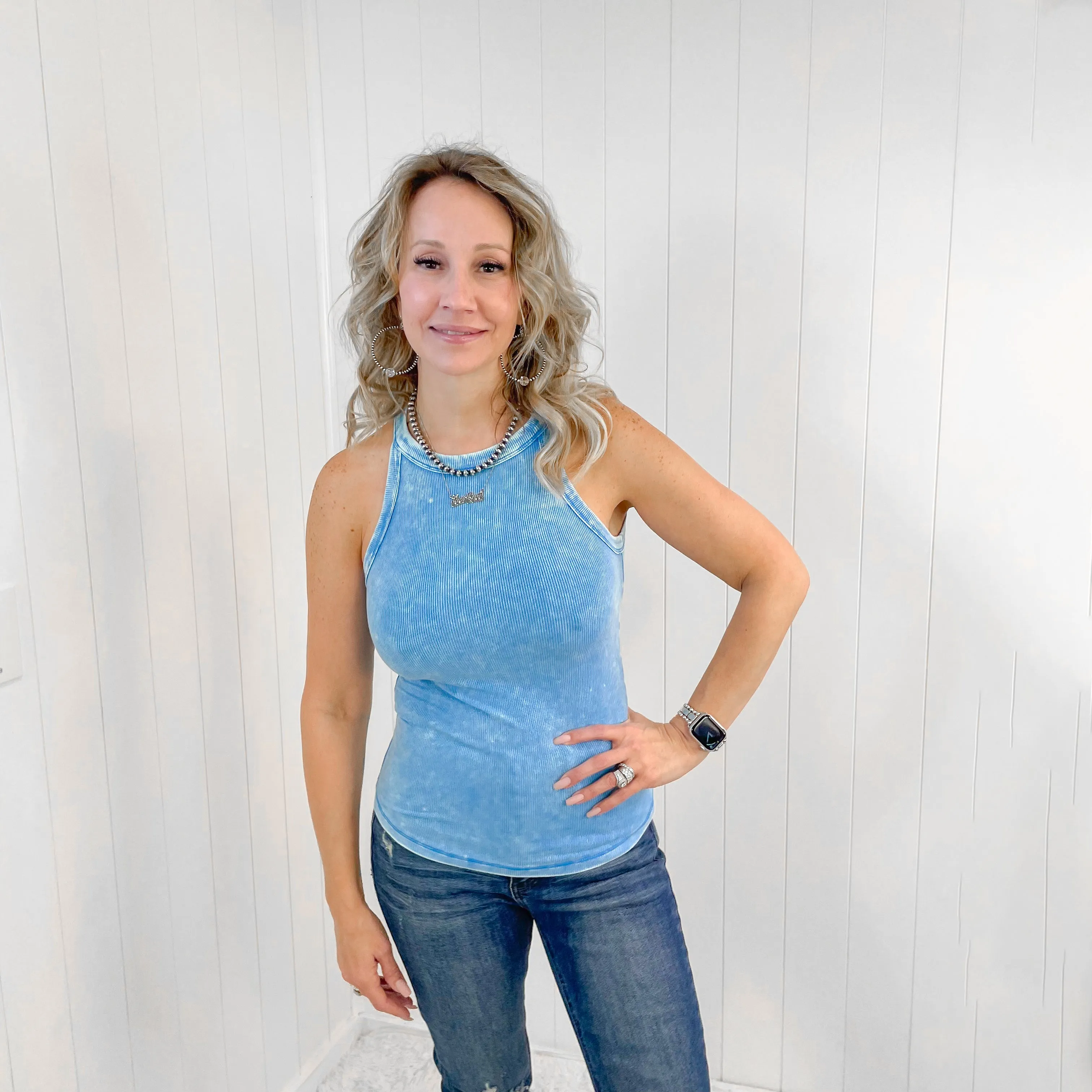 Summer Fun Ribbed Halter Tank Top in 3 Colors