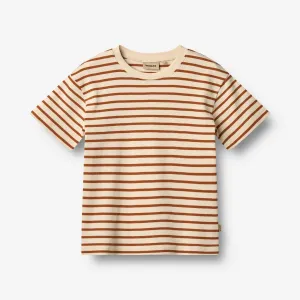 T-shirt S/S Fabian - warm caramel stripe