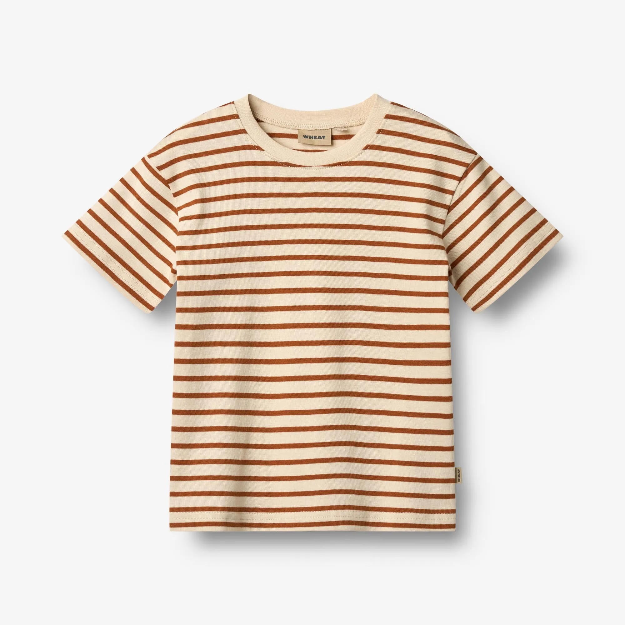 T-shirt S/S Fabian - warm caramel stripe