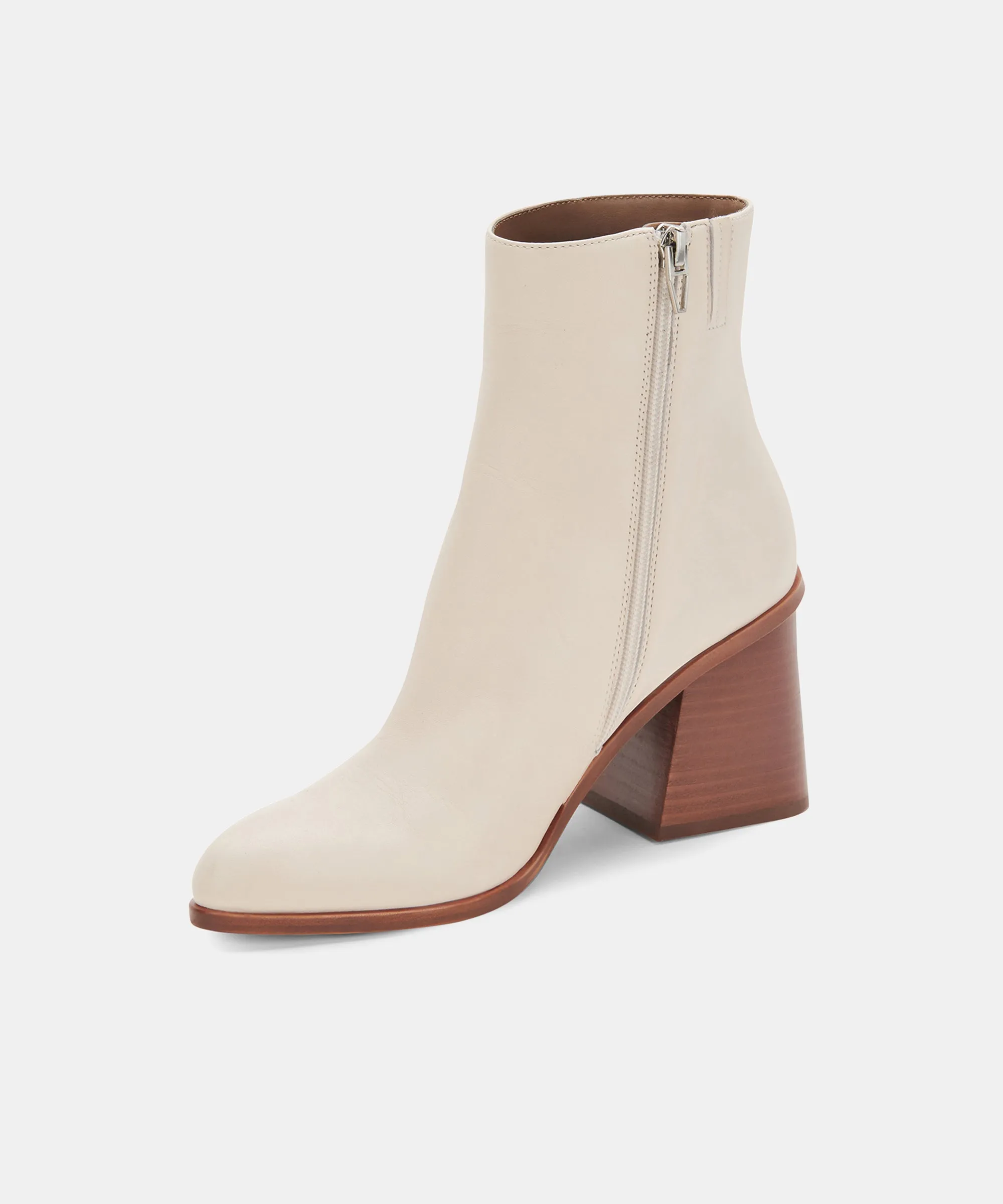 TERRIE BOOTIES IVORY LEATHER
