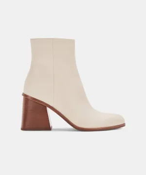 TERRIE BOOTIES IVORY LEATHER