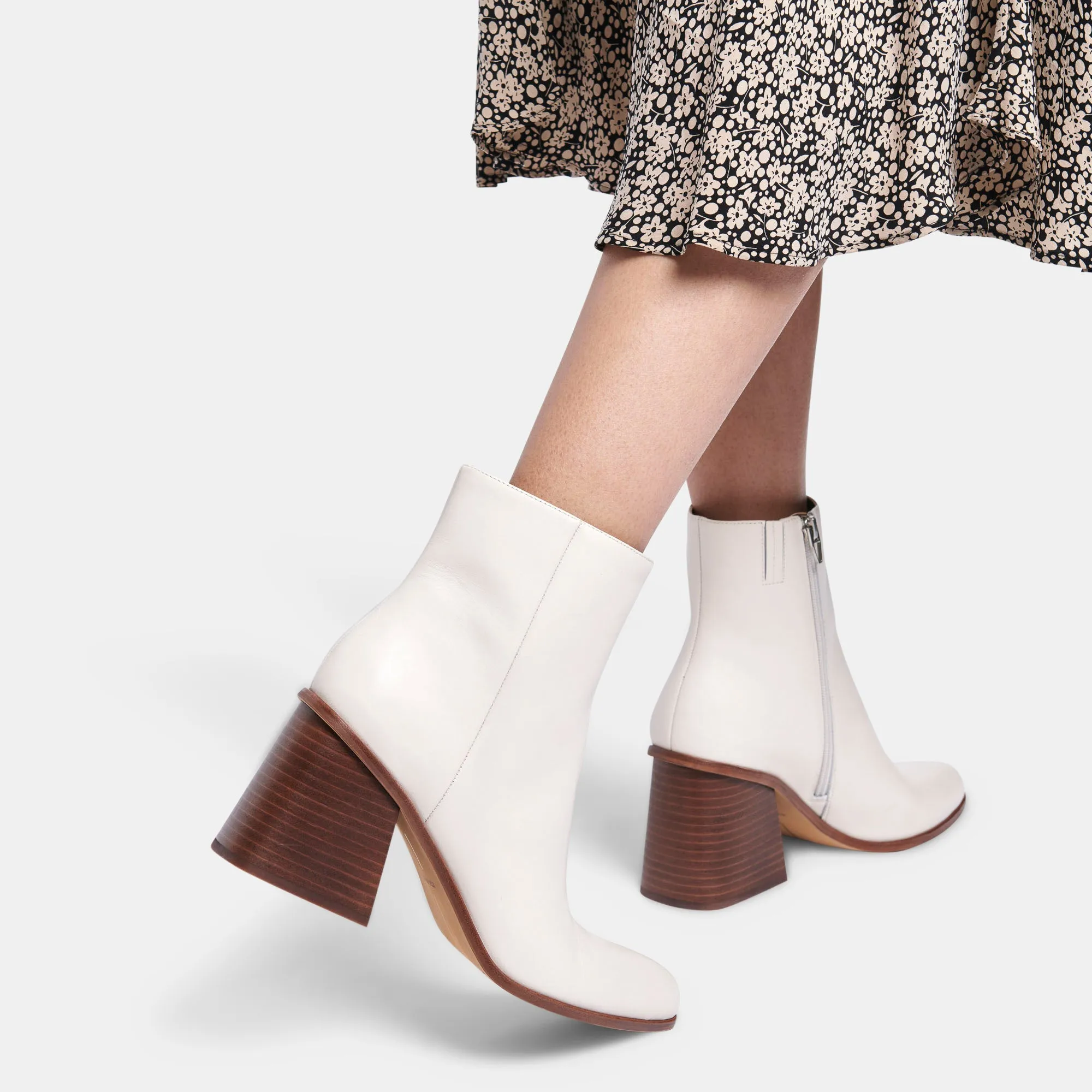 TERRIE BOOTIES IVORY LEATHER