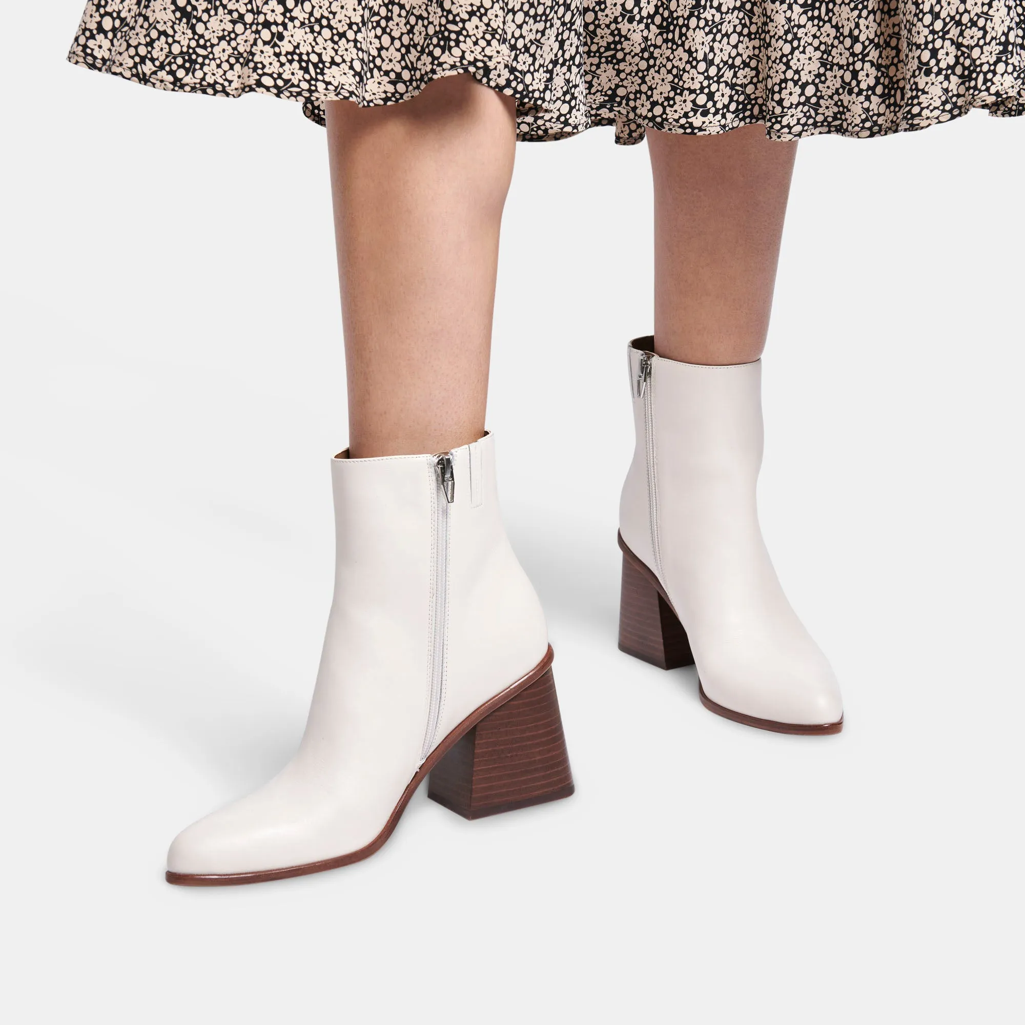 TERRIE BOOTIES IVORY LEATHER
