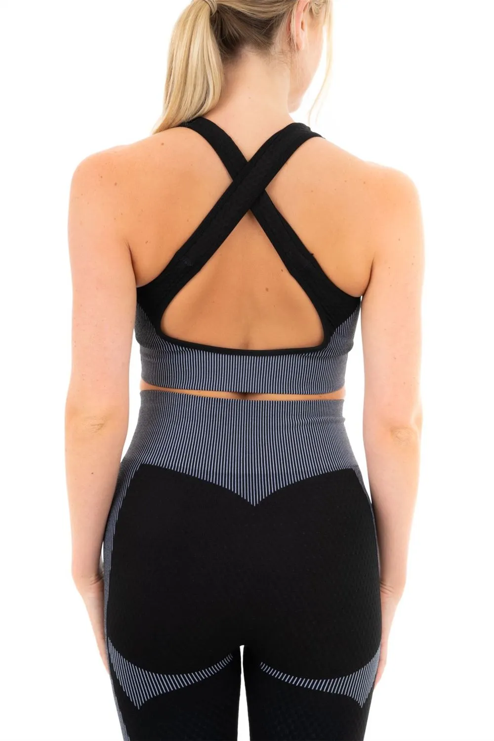 TEXTURED PANELLING WITH STRIPE BRA XL