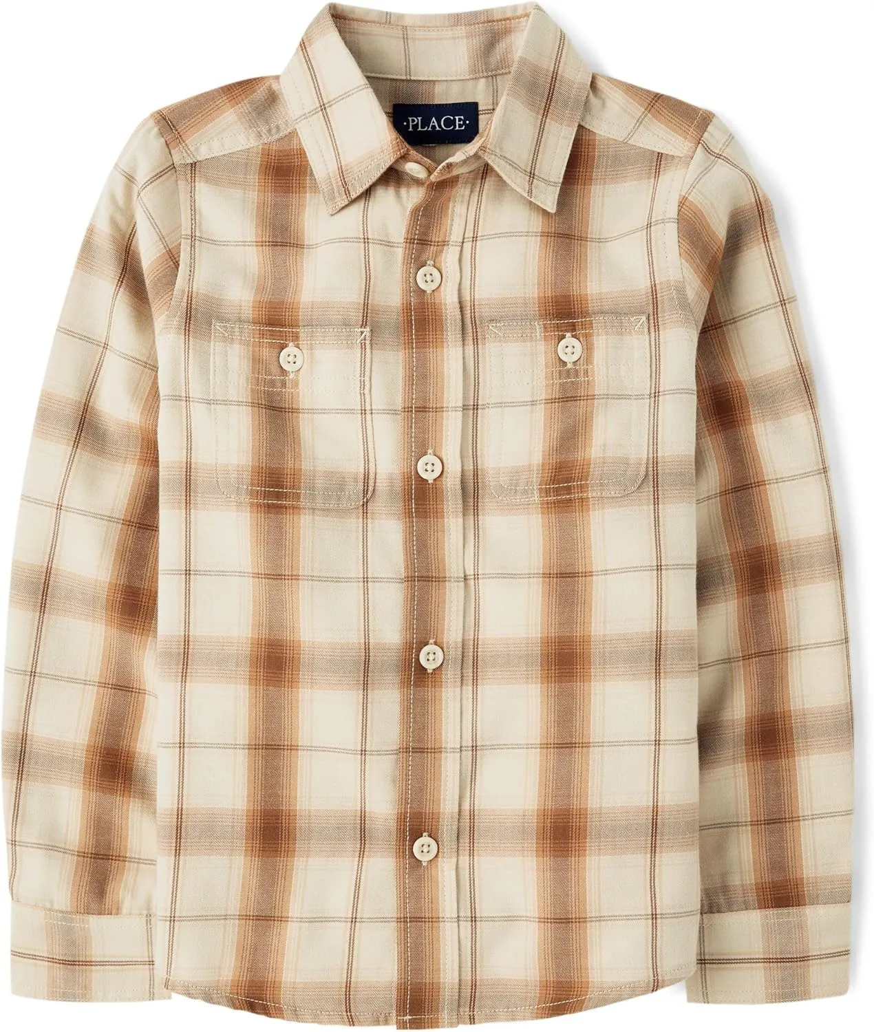 The Children's Place Boys' Long Sleeve Plaid Flannel Button Up Shirt