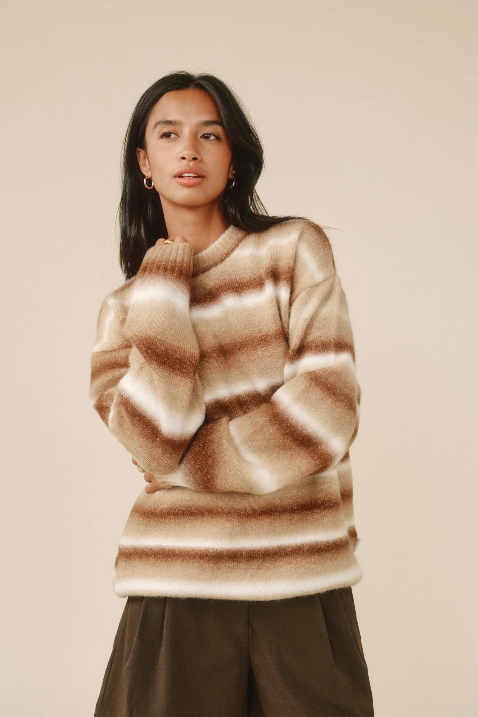 TOFFEE OMBRE KNIT SWEATER