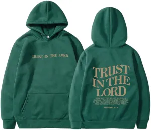 Trust in The Lord Christian Hoodie Women Trendy Letter Graphic Print Fall Outfit Oversized Winter Preppy Fashion 2024