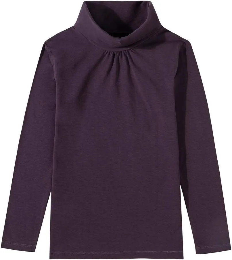 UNACOO Kids One or 2-Pack or 3-Pack Cotton with Spandex Long Sleeve Turtleneck T-Shirt for Girls (Age 2-11 Years)