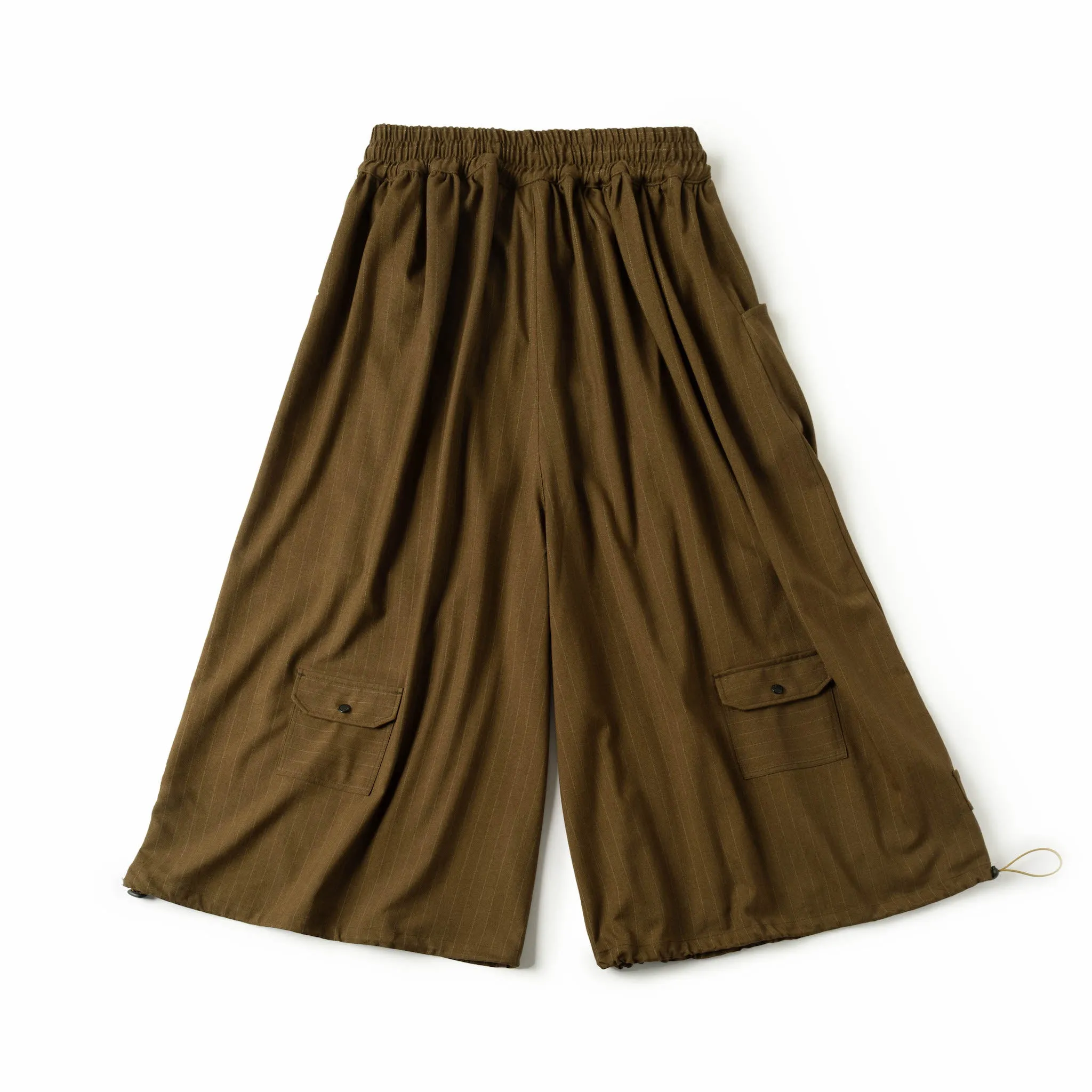 Wide Leg Yemi Pant - Green Pinstripe
