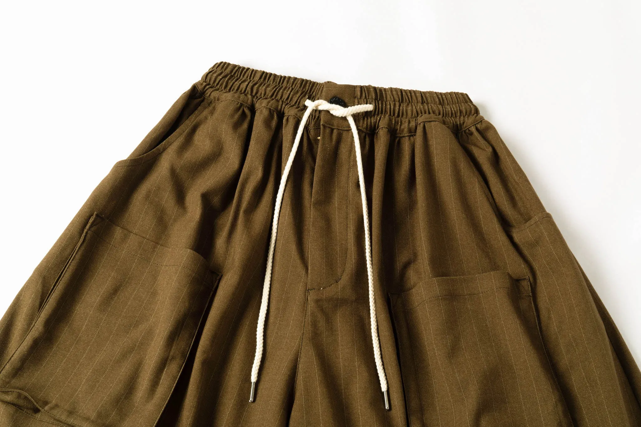 Wide Leg Yemi Pant - Green Pinstripe