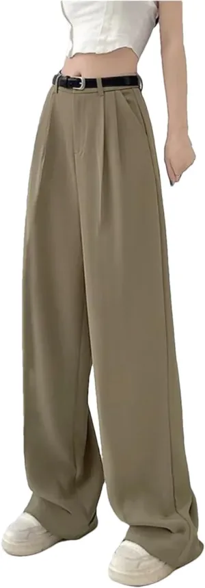 Woman's Vintage Baggy Suit Pants Classic Fashion Office Oversized High Waist Trousers Elegant Pants