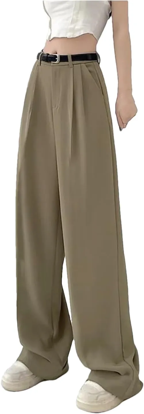 Woman's Vintage Baggy Suit Pants Classic Fashion Office Oversized High Waist Trousers Elegant Pants