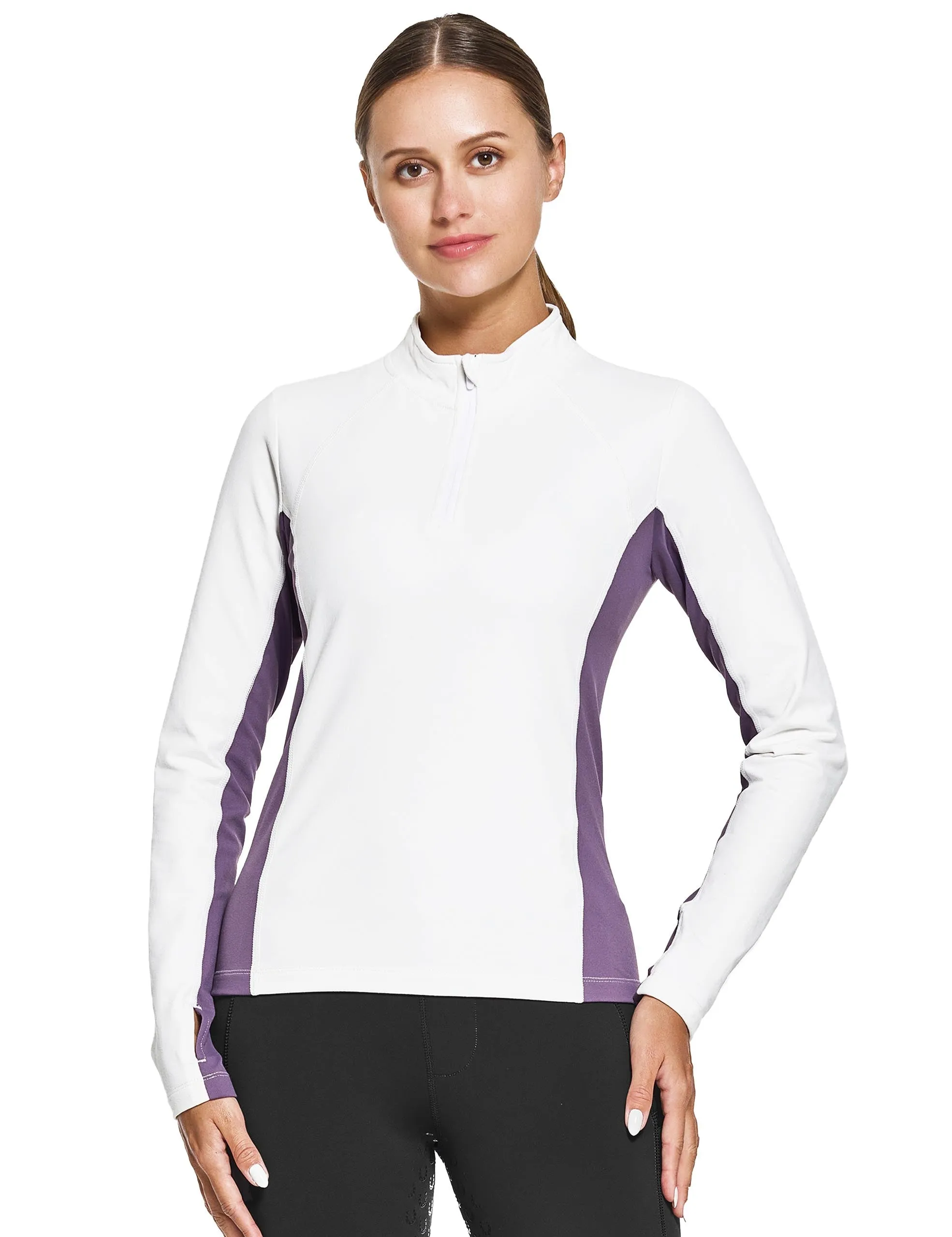 Women 1/4 Zip Shirts Fleece Lined