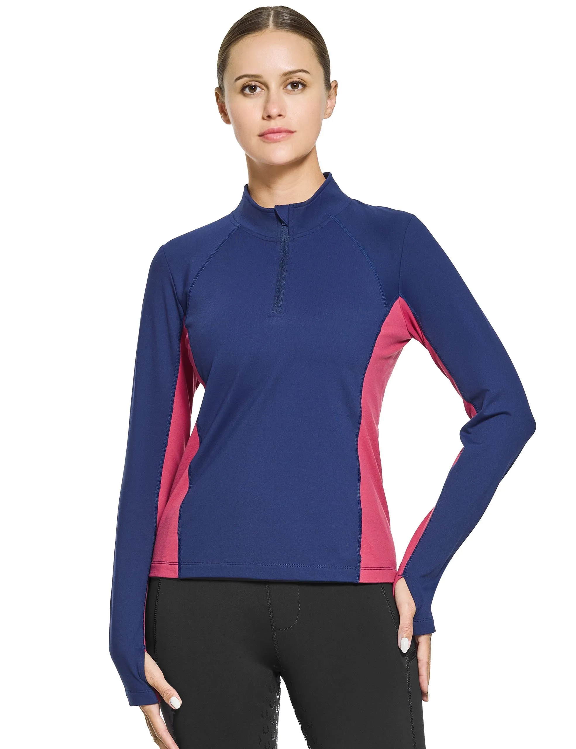 Women 1/4 Zip Shirts Fleece Lined