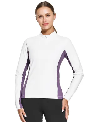 Women 1/4 Zip Shirts Fleece Lined
