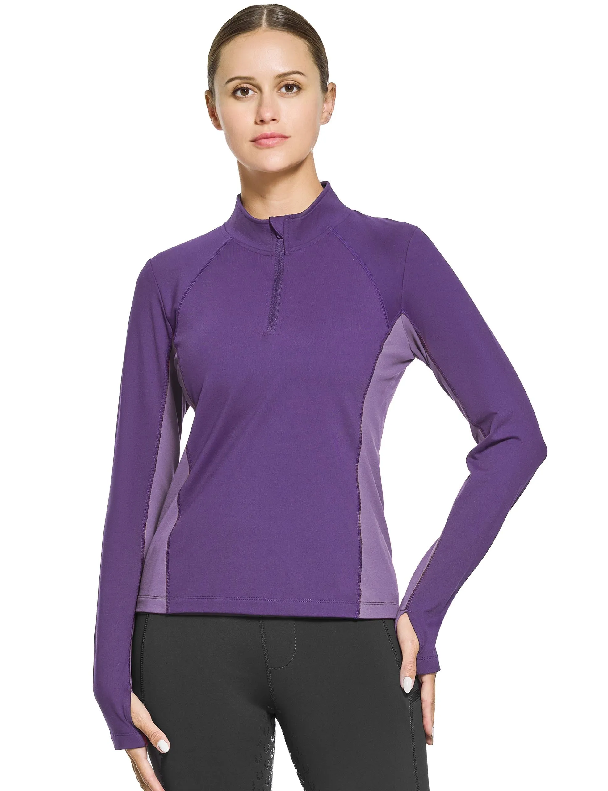 Women 1/4 Zip Shirts Fleece Lined