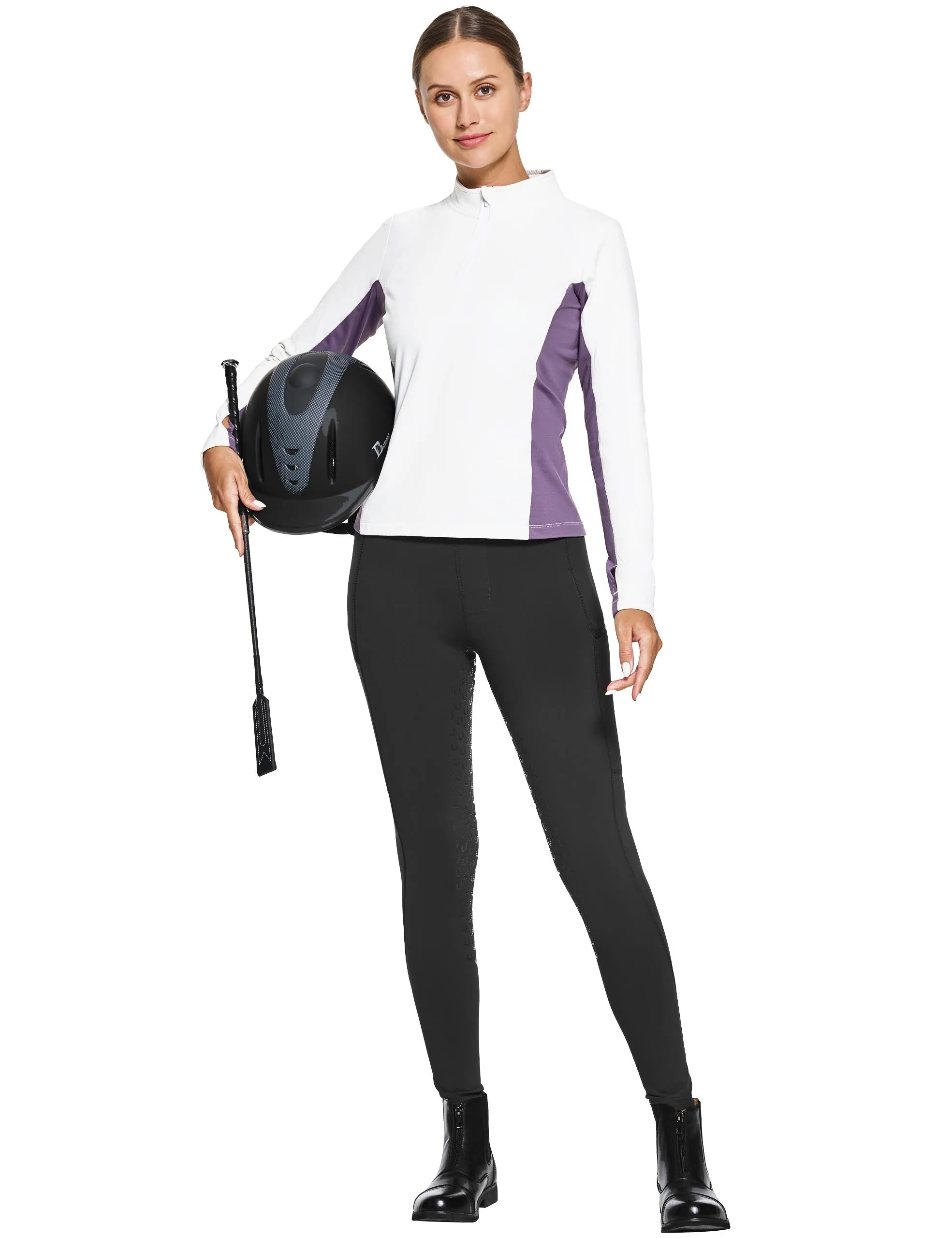 Women 1/4 Zip Shirts Fleece Lined