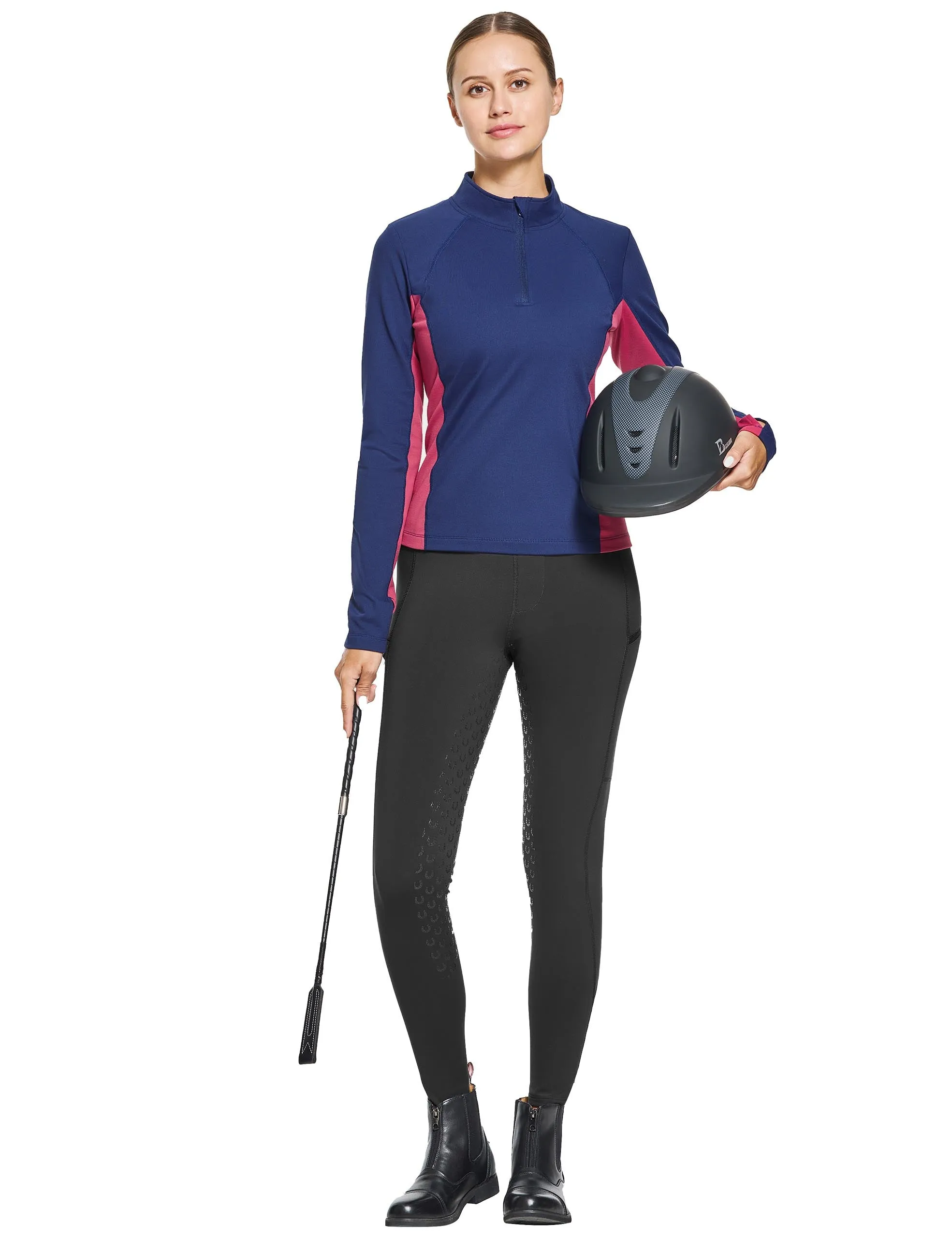 Women 1/4 Zip Shirts Fleece Lined