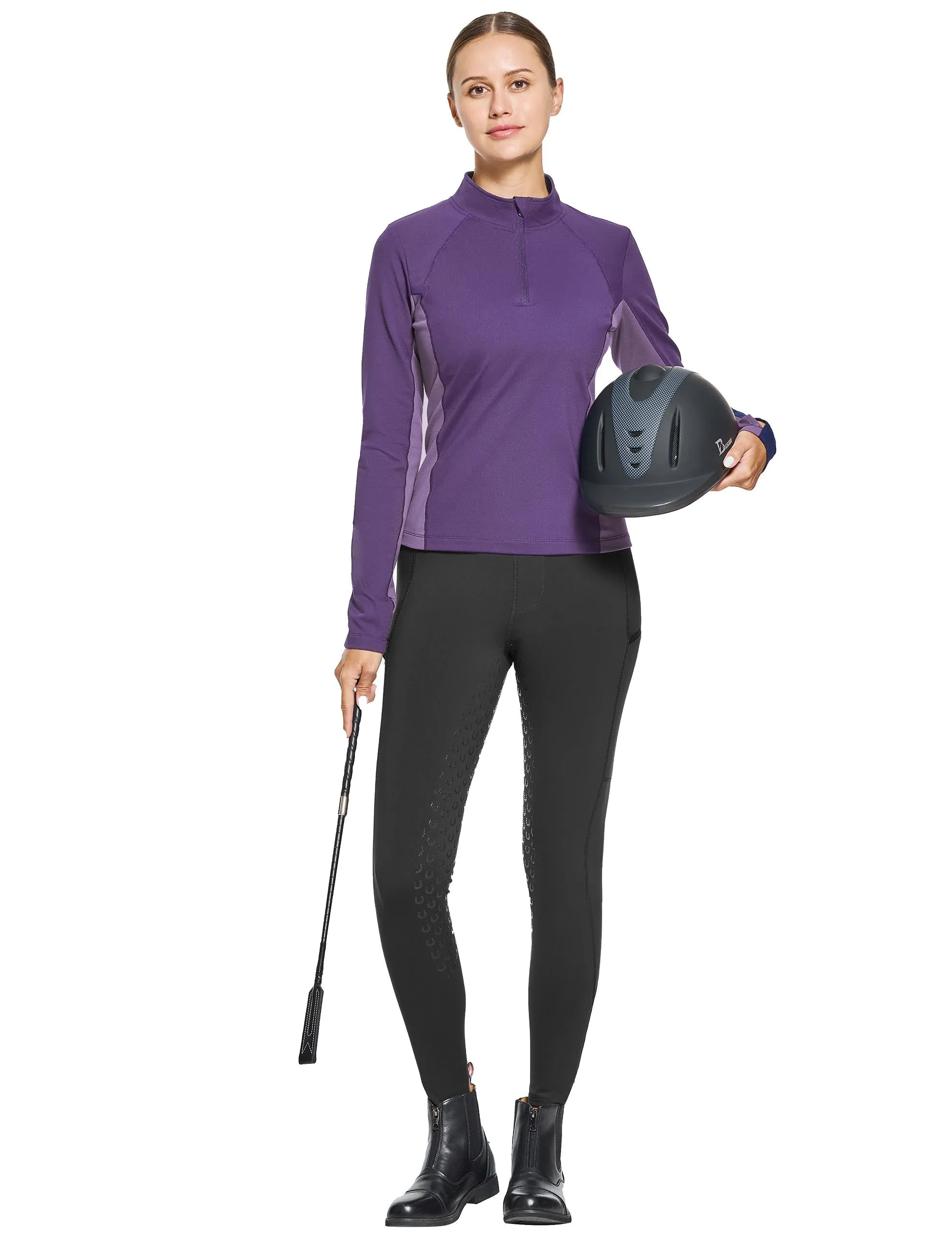 Women 1/4 Zip Shirts Fleece Lined