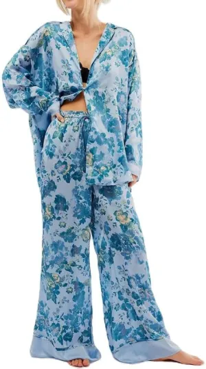 Women Cute Graphic 2 Pieces Pajama Sets Colorful Print Long Sleeve Shirts Elastic Waist Pants Sleepsuit Loungewear