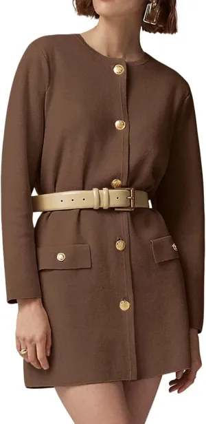 Women's Cardigan Mini Dress Long Sleeve Button Down Elegant Short Dress Relaxed Fit Knit Sweaters Dresses