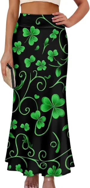 Women's Casual High Waisted Fishtail Bodycon Long Maxi Skirt A-Line Flared Maxi Skirts Fit Cocktail Party Wedding