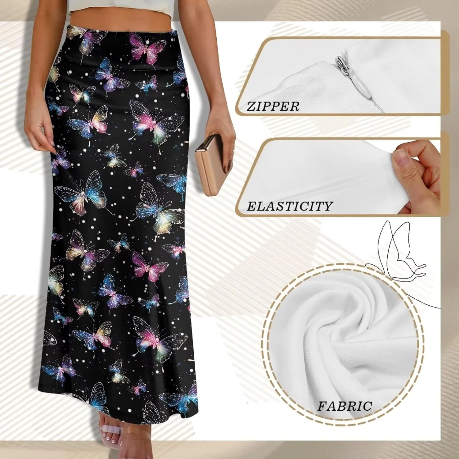 Women's Casual High Waisted Fishtail Bodycon Long Maxi Skirt A-Line Flared Maxi Skirts Fit Cocktail Party Wedding