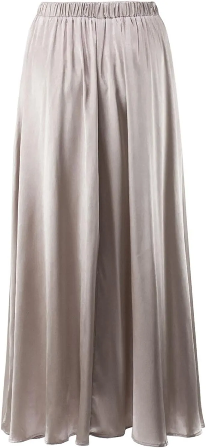 Women's Flowy Casual Long Skirt, Fashion Pleated Ruffle Hem A-Line Midi Skirts Elegance Comfy Evening Party Clothes