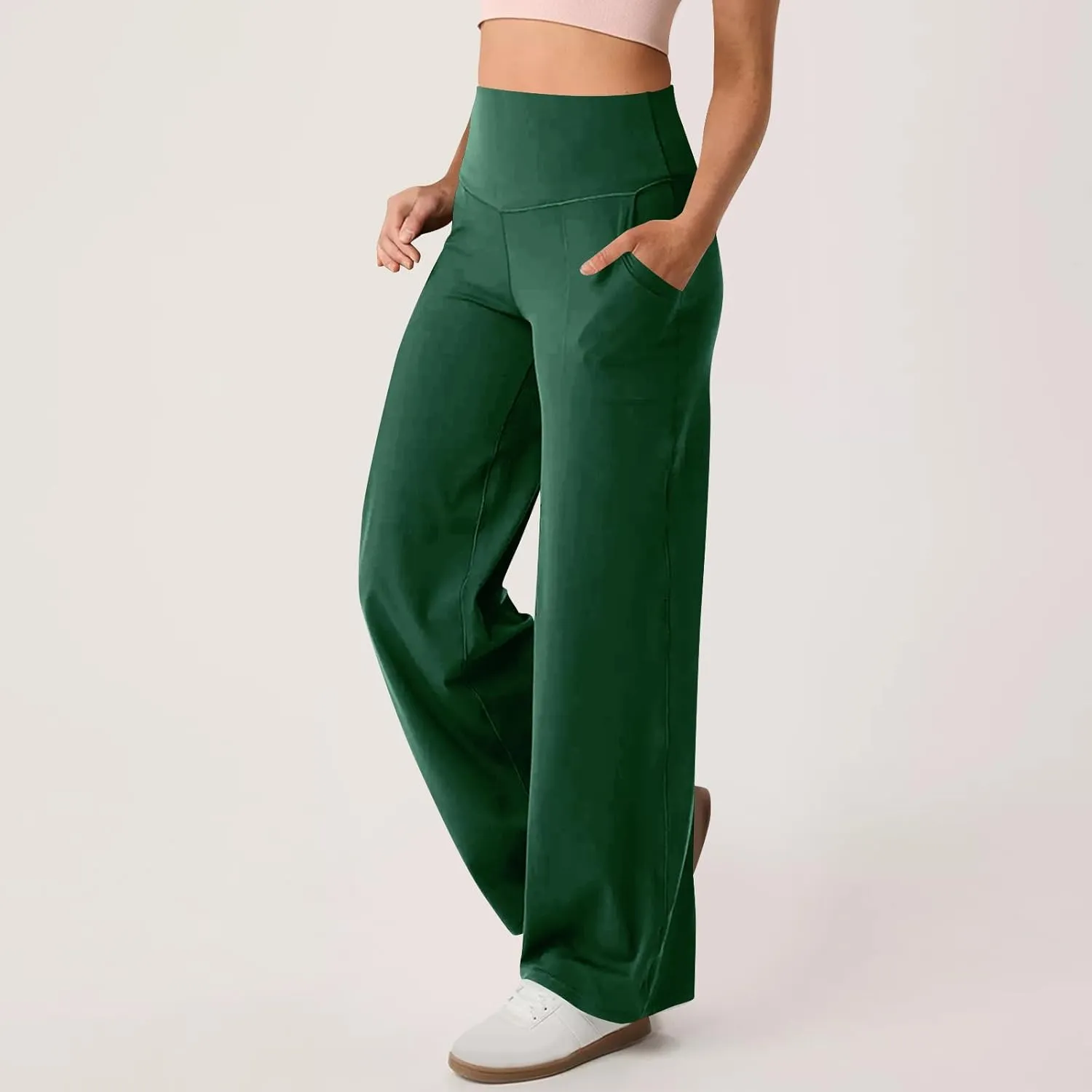 Womens High Waist Dress Pants Casual Loose Work Pants Wide Leg Pocket Going Out Trousers 2025 New Business Clothing