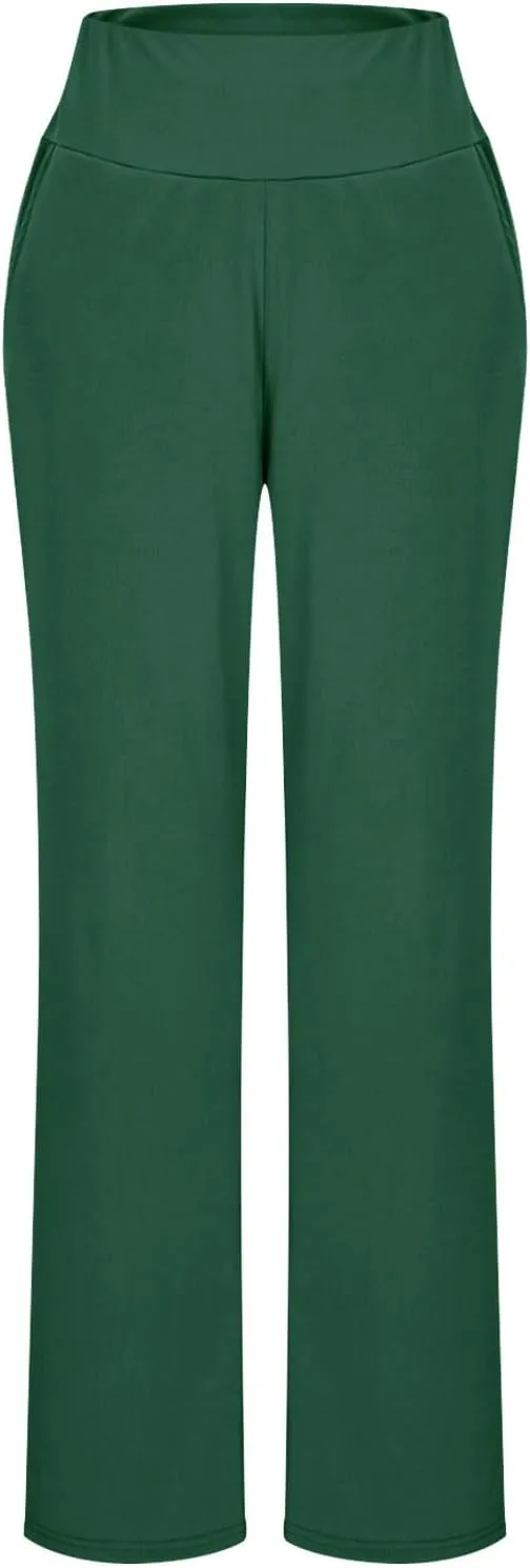 Womens High Waist Dress Pants Casual Loose Work Pants Wide Leg Pocket Going Out Trousers 2025 New Business Clothing